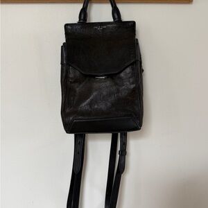 rag & bone black leather mini backpack